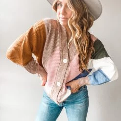 Lush Clothing Day Made Colorblock Cardigan