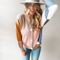 Lush Clothing Day Made Colorblock Cardigan
