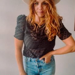 Lush Clothing Cocktail Hour Puff Sleeve Top