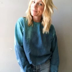 Trend Notes Clothing Aqua Tie Dye Sweatshirt