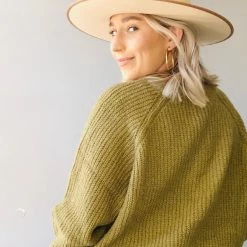 In Loom Clothing Add An Olive Knit Sweater