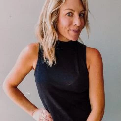 Chaser Brand Mock Neck Muscle Tank Clothing