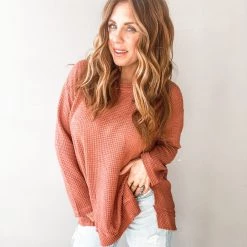 Wishlist Janette Waffle Knit Long Sleeve Clothing