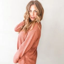 Wishlist Janette Waffle Knit Long Sleeve Clothing