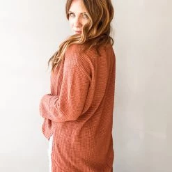 Wishlist Janette Waffle Knit Long Sleeve Clothing