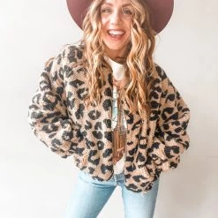 Lush Clothing Loving Leopard Sherpa Jacket