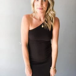 Project Social T Clothing Samira One Shoulder Rib Dress