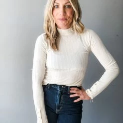 Project Social T Snap Away Mock Neck Long Sleeve Clothing