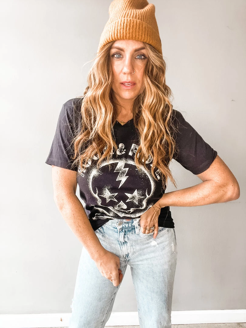 Lotus Fashion Rock N' Roll Skull Graphic Tee Clothing 1 Lotus Fashion Rock N' Roll Skull Graphic Tee Clothing