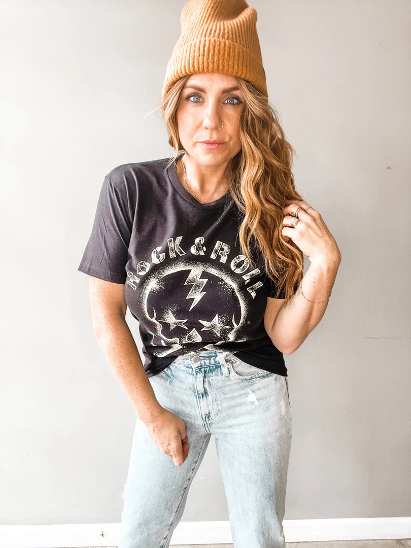 Lotus Fashion Rock N' Roll Skull Graphic Tee Clothing 2 Lotus Fashion Rock N' Roll Skull Graphic Tee Clothing