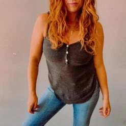 Chaser Brand Chaser Rib Henley Cami