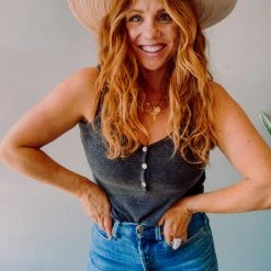 Chaser Brand Chaser Rib Henley Cami