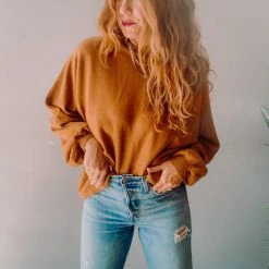 Trend Notes Clothing Woodlands Puff Sleeve Sweater