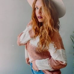 Trend Notes Creamsicle Color Block Sweater