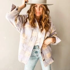 Miss Sparkling Check It Out Flannel Shacket Clothing