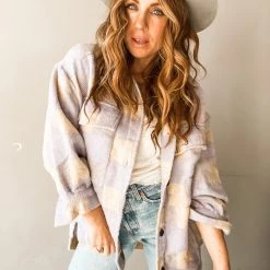 Miss Sparkling Check It Out Flannel Shacket Clothing