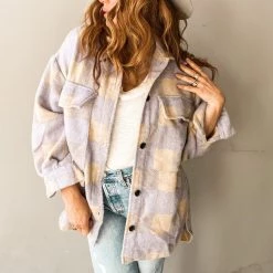 Miss Sparkling Check It Out Flannel Shacket Clothing