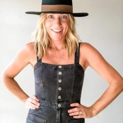 Chaser Brand Clothing Button Down Wide Leg Jumpsuit