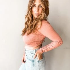 Peach Love California Cross Your Heart Top Clothing