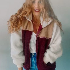 Lush Clothing Colorblock Zip Up Jacket