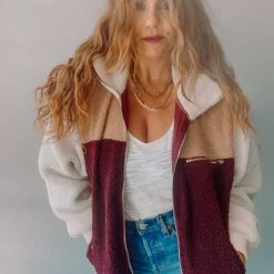 Lush Clothing Colorblock Zip Up Jacket