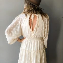 Peach Love California Clothing Leaf It Be Bell Sleeve Dress