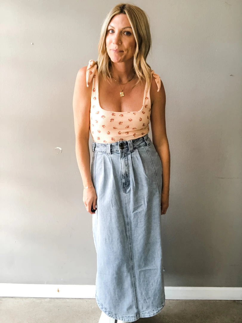 Listicle Denim On Denim Midi Skirt 3 Listicle Denim On Denim Midi Skirt