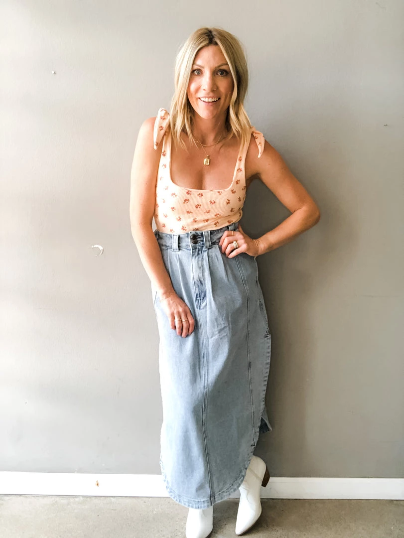 Listicle Denim On Denim Midi Skirt 1 Listicle Denim On Denim Midi Skirt