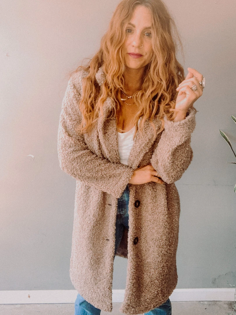 Lush Clothing Mocha Button Down Coat 2 Lush Clothing Mocha Button Down Coat