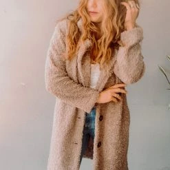 Lush Clothing Mocha Button Down Coat