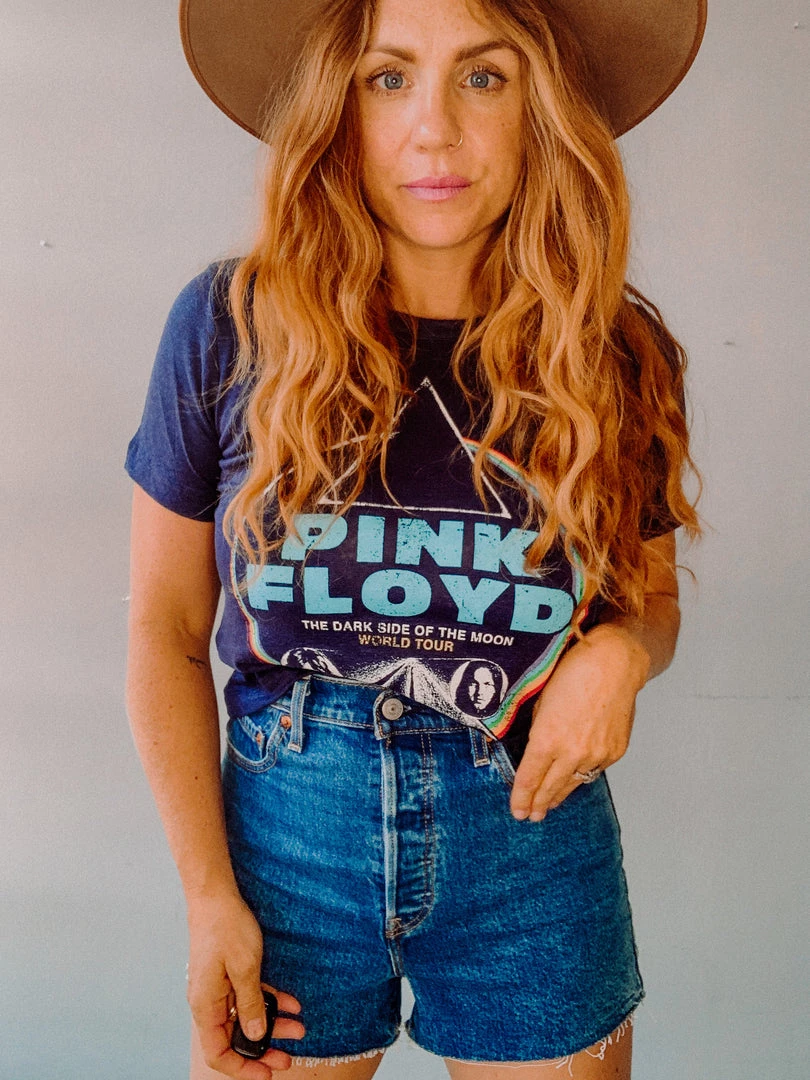 Chaser Brand Pink Floyd Linen Cropped Easy Tee Clothing 4 Chaser Brand Pink Floyd Linen Cropped Easy Tee Clothing