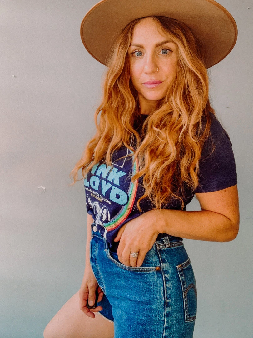 Chaser Brand Pink Floyd Linen Cropped Easy Tee Clothing 2 Chaser Brand Pink Floyd Linen Cropped Easy Tee Clothing