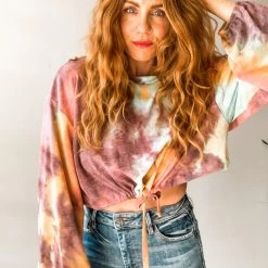 Audrey 3+1 Straight Up Tie Dye Top Clothing