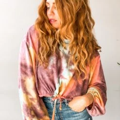 Audrey 3+1 Straight Up Tie Dye Top Clothing