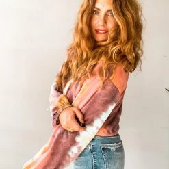 Audrey 3+1 Straight Up Tie Dye Top Clothing