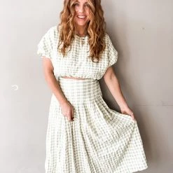 Mable Round Town Crop & Midi Skirt Set Clothing