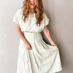 Mable Round Town Crop & Midi Skirt Set Clothing