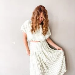 Mable Round Town Crop & Midi Skirt Set Clothing