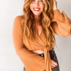 Audrey 3+1 Clothing Wrap It Up Buttercup Crop