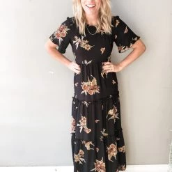 Saltwater Luxe The Blossom Short Sleeve Tiered Maxi Clothing