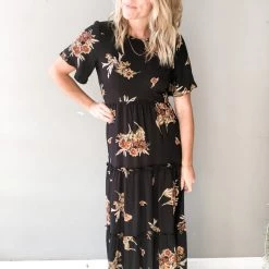 Saltwater Luxe The Blossom Short Sleeve Tiered Maxi Clothing