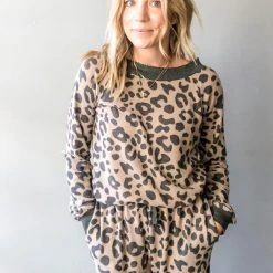 Hem & Thread Leopard Print Pullover