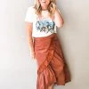Listicle Clothing Cute As Corduroy Midi Skirt