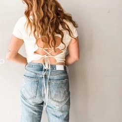 Lush Clothing Taylor Tie Back Knit Top