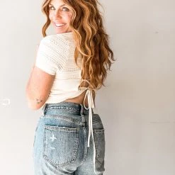 Lush Clothing Taylor Tie Back Knit Top