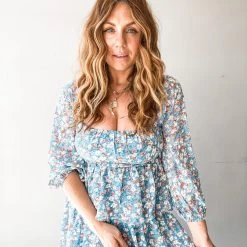 Lush Clothing Those Baby Blues Midi Dress