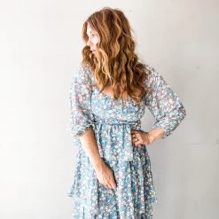 Lush Clothing Those Baby Blues Midi Dress