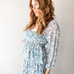 Lush Clothing Those Baby Blues Midi Dress