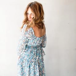 Lush Clothing Those Baby Blues Midi Dress