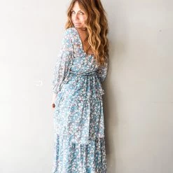 Lush Clothing Those Baby Blues Midi Dress